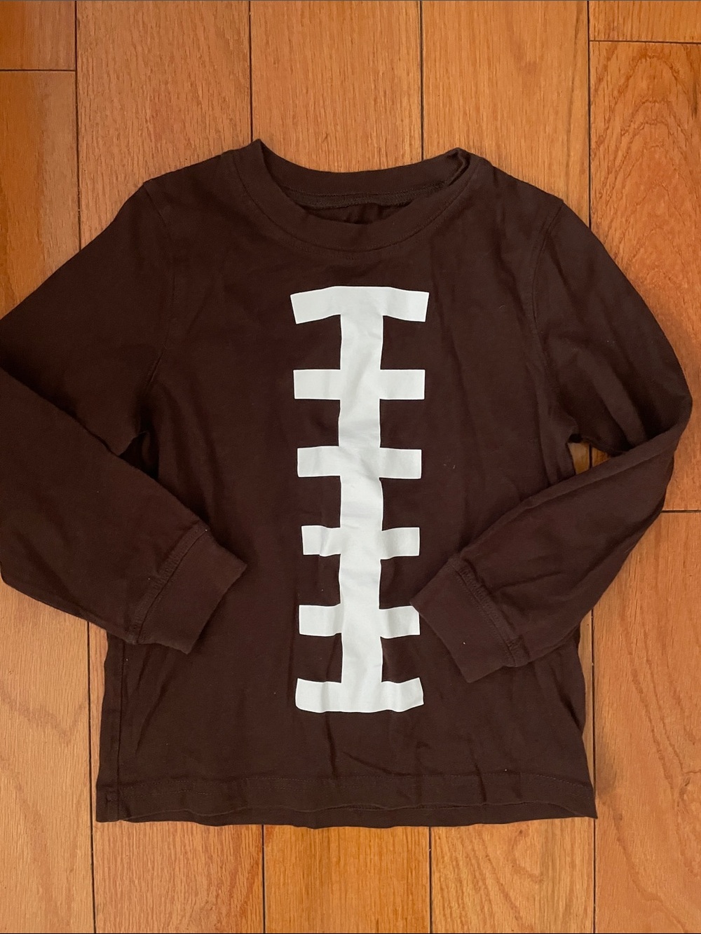 Carter's Brown Long-Sleeve Tee with White Football Stitch